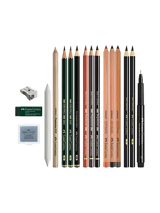 FABER-CASTELL | Crayons de couleur, set de découverte 17 pièces, produits d'art secs | 